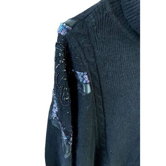 Work in Progress Gladys Bagley Womens Size 2X Sweater Cowl Neck Long Sleeve Embe - Picture 2 of 4